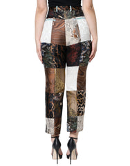 Dolce & Gabbana Multicolor Patchwork Jacquard High Waist Pants