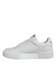 Dolce & Gabbana White Calfskin Leather Miami Low Top Sneakers Shoes