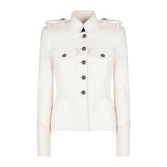 Dolce & Gabbana White Wool Jackets & Coat