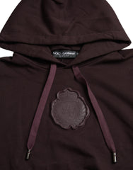 Dolce & Gabbana Purple Logo Crest Hooded Pullover Sweatshirt Sweater
