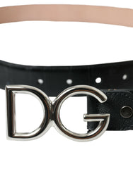 Dolce & Gabbana Chic Black Leather Belt with Metal Buckle