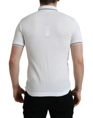 Dolce & Gabbana White Logo Collared Short Sleeves Polo T-shirt