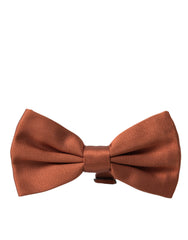 Dolce & Gabbana Brown Silk Adjustable Neck Men Bow Tie