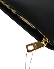 Dolce & Gabbana Black Calfskin Leather Mediterranean Pouch Bag