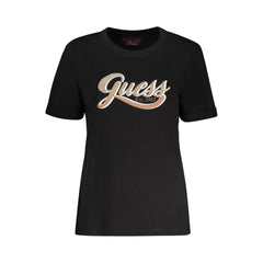 Guess Jeans Black Cotton Tops & T-Shirt