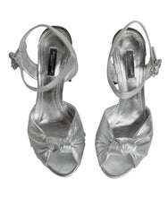 Dolce & Gabbana Silver Mirror Heels KEIRA Sandals Shoes