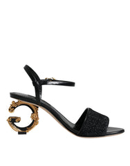 Dolce & Gabbana Black KEIRA Heels Ankle Strap Sandals Shoes