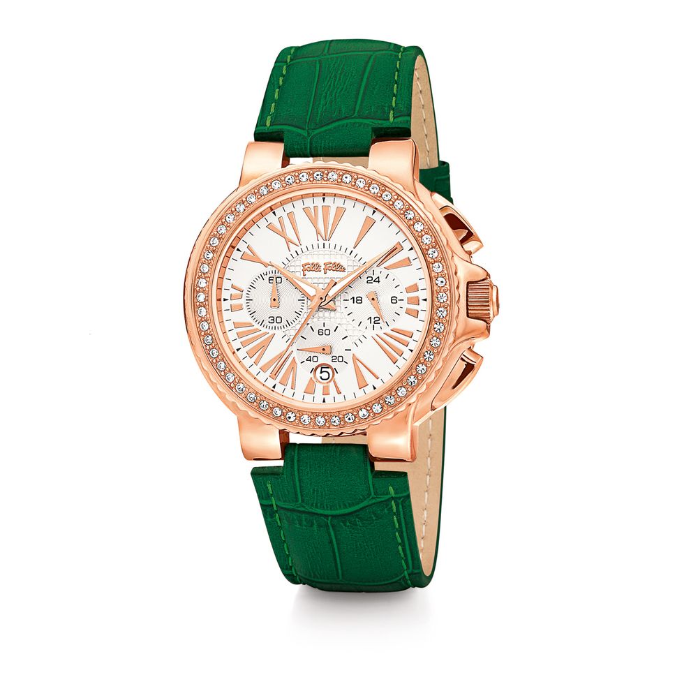 Folli Follie Green Leather Watch