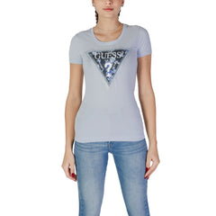 Guess Blue Cotton Tops & T-Shirt