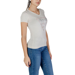 Guess Cream Cotton Tops & T-Shirt