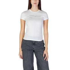 Tommy Hilfiger Jeans Cream Cotton Tops & T-Shirt