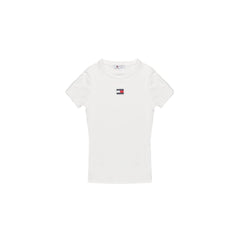 Tommy Hilfiger Jeans Cream Cotton Rigenerato Tops & T-Shirt