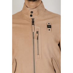 Blauer Beige Leather Jacket