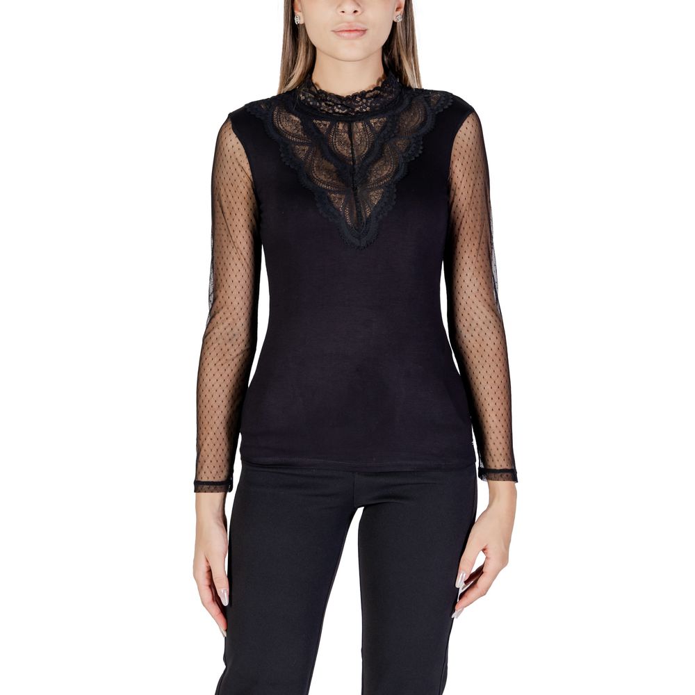 Morgan De Toi Black Viscose Tops & T-Shirt