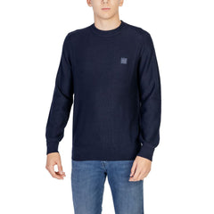 Hugo Boss Blue Cotton Sweater