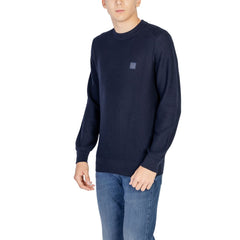 Hugo Boss Blue Cotton Sweater