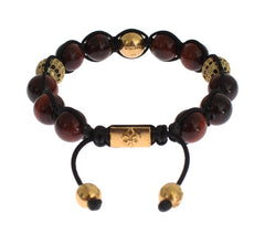 Nialaya Radiant Red Tiger Eye & CZ Gold Bracelet