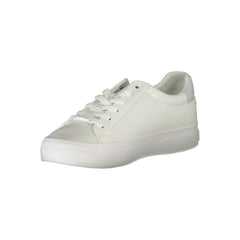Calvin Klein Elegant White Sneakers with Contrast Detailing