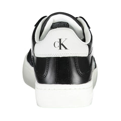 Calvin Klein Sleek Black Lace-Up Sneakers With Contrast Details