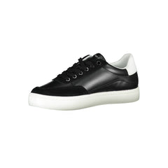 Calvin Klein Sleek Black Lace-Up Sneakers With Contrast Details