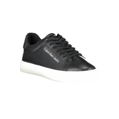 Calvin Klein Sleek Black Lace-up Sneakers with Contrast Details