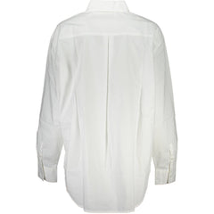 Calvin Klein Elegant Long-Sleeved White Cotton Shirt