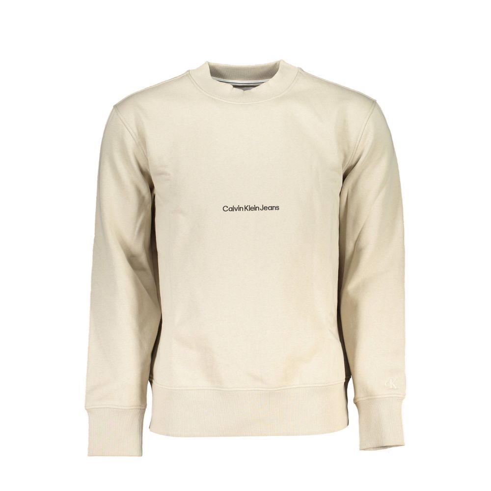 Calvin Klein Beige Crew Neck Long Sleeve Sweatshirt
