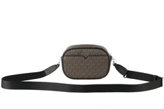 Michael Kors Jet Set Travel Small Signature PVC Striped Oval Crossbody Bag Clutch Handbag