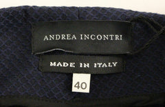 Andrea Incontri Blue Cropped Cotton Pants