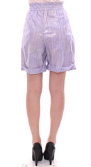 Licia Florio Elegant Purple Viscose Shorts - Side Zip Closure