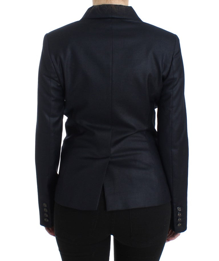 GF Ferre Black Suit Lapel Collar Blazer Jacket