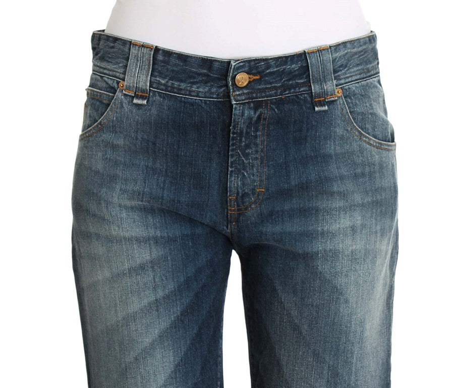 John Galliano Blue Wash Relaxed Fit Cotton Stretch Denim Jeans