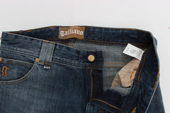 John Galliano Blue Wash Relaxed Fit Cotton Stretch Denim Jeans