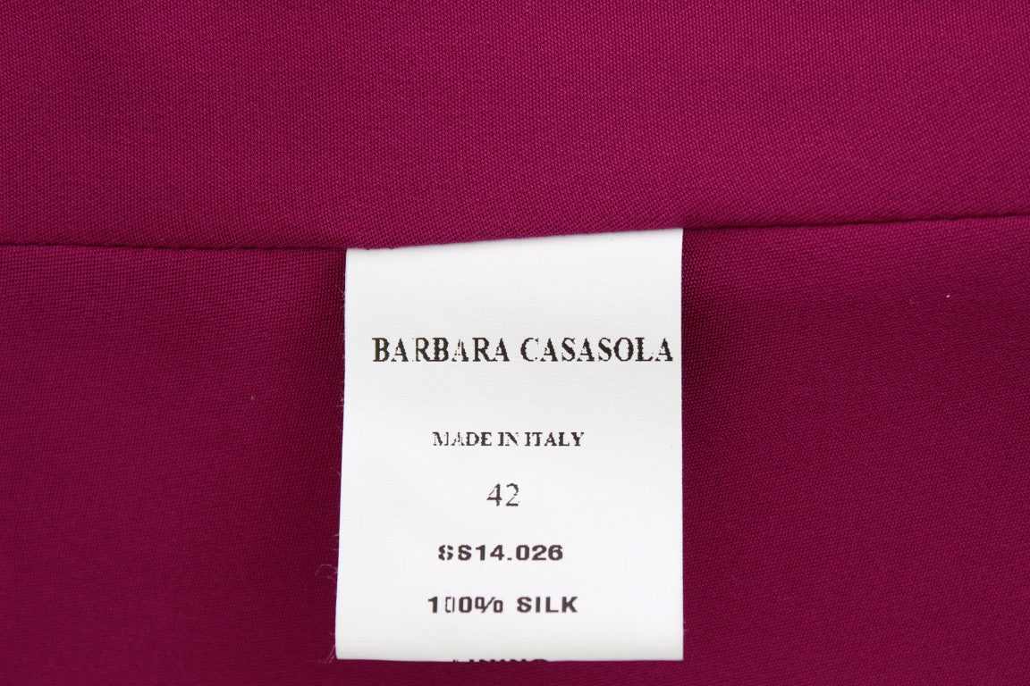 Barbara Casasola Purple Silk Sleeveless Blouse Top