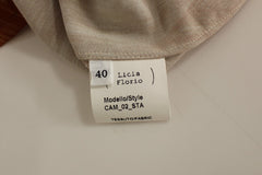 Licia Florio Orange Long Sleeve Button Front Blouse Shirt