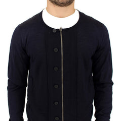 Karl Lagerfeld Blue full zip cardigan sweater