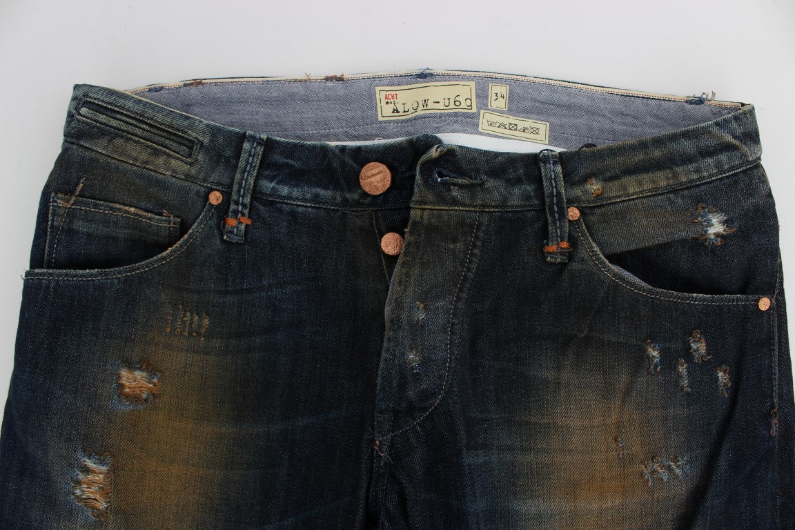 Acht Blue Wash Cotton Regular Straight Fit Jeans