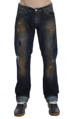 Acht Blue Wash Cotton Regular Straight Fit Jeans