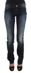 Costume National Blue Cotton Slim Fit Bootcut Jeans