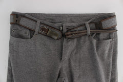 Ermanno Scervino Gray Cotton Slim Fit Casual Bootcut Pants