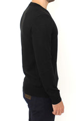 Ermanno Scervino Elegant Black V-Neck Wool Blend Sweater
