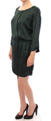 Armani Green Zig Zag Logo 3/4 Sleeve Dress