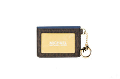 Michael Kors Kala Small Signature Leather Flap Key Ring Card Case (Dark Chambray)