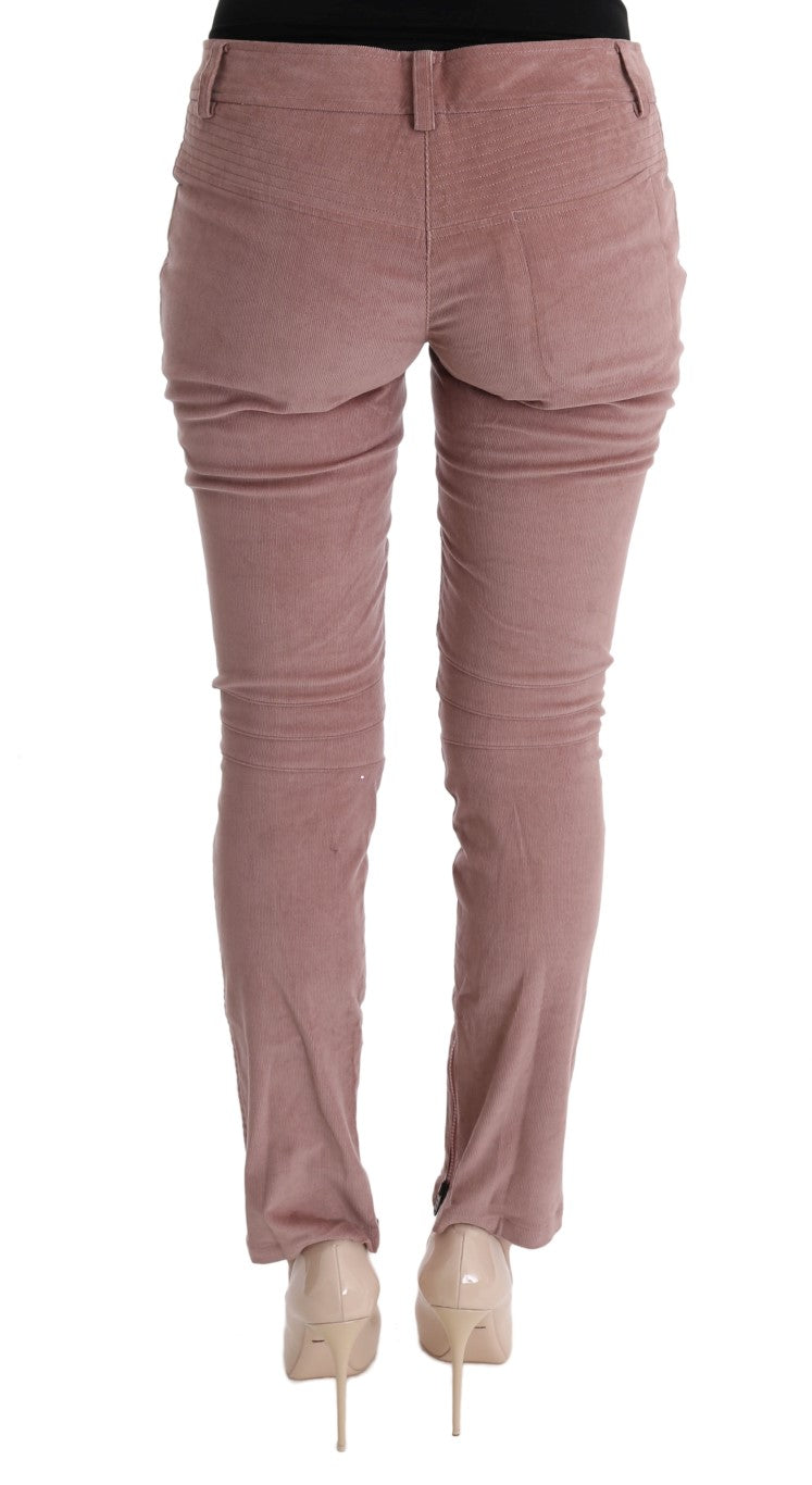 Ermanno Scervino Pink Velvet Cropped Casual Pants