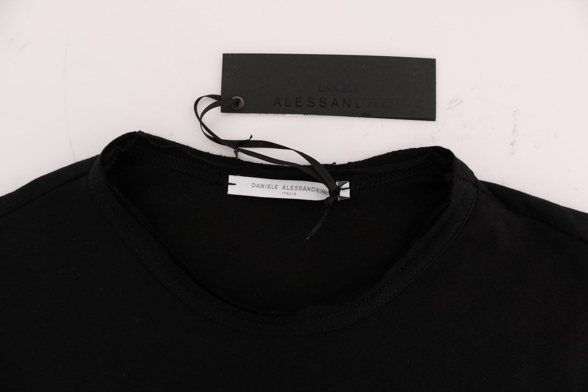 Daniele Alessandrini Black Cotton Crewneck T-Shirt