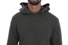 Daniele Alessandrini Green Pullover Hodded Cotton Sweater
