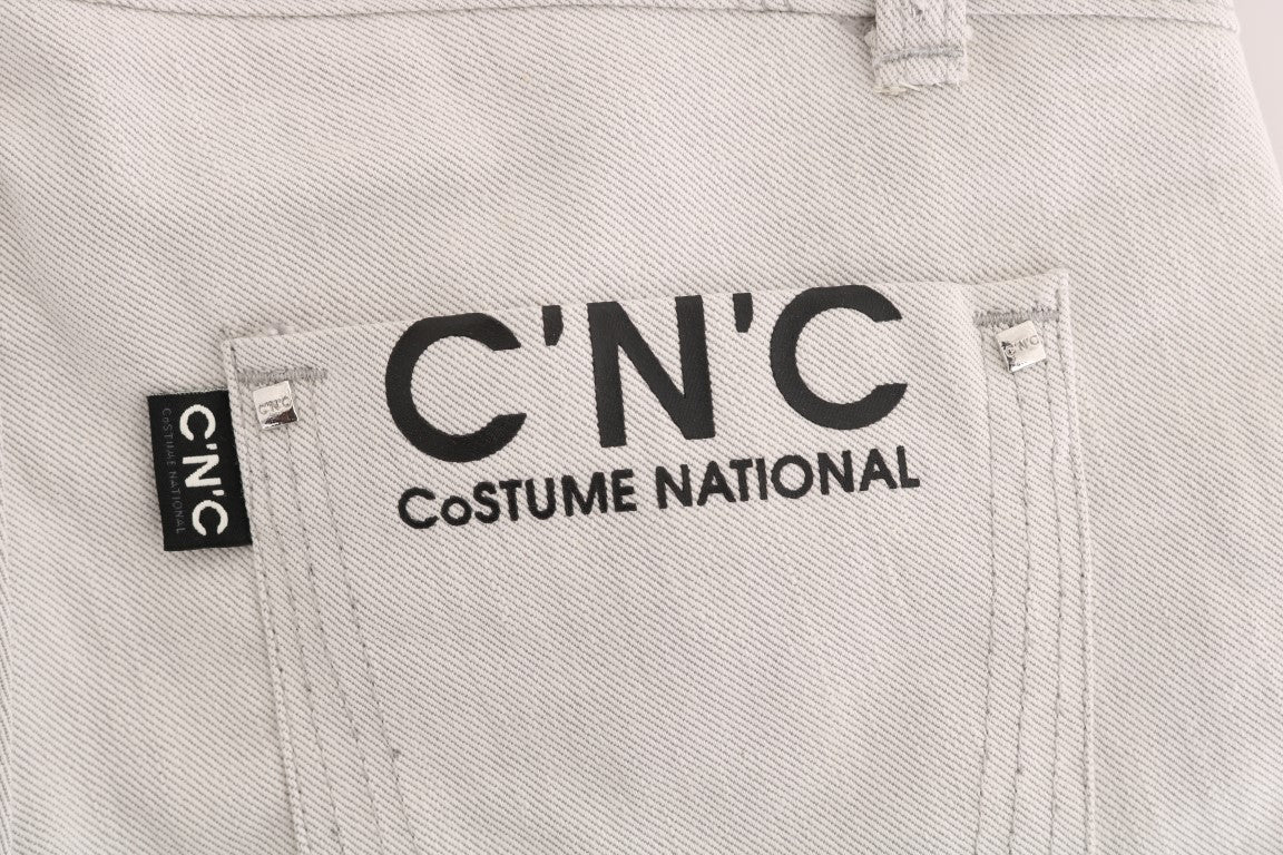 Costume National White Cotton Stretch Slim Jeans