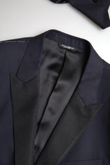 Dolce & Gabbana Elegant Blue & Black Martini Slim Fit Suit