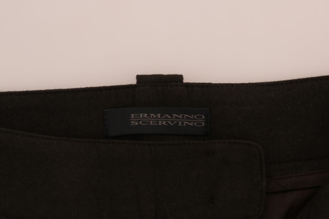 Ermanno Scervino Brown Wool Flared Pants