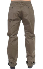 GF Ferre Green Cotton Stretch Comfort Fit Pants